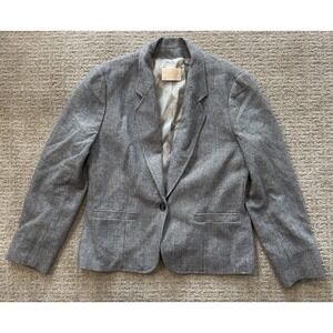 Vintage‎ Pendleton Women's Blazer Wool/lambs Wool gray One Button Small Academia